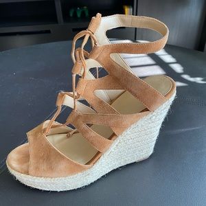 Beige Wedge Sandals